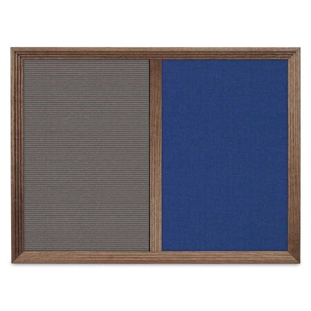 United Visual Products Enclosed Corkboard, 1 Door, 60"x36", 4" Fra UV3417-SATIN-CLOUD